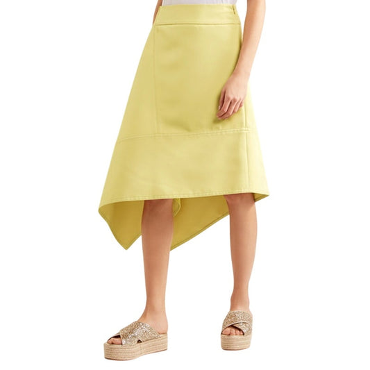 Marni Asymmetric Tulip Paneled Twill A-Line Midi Skirt