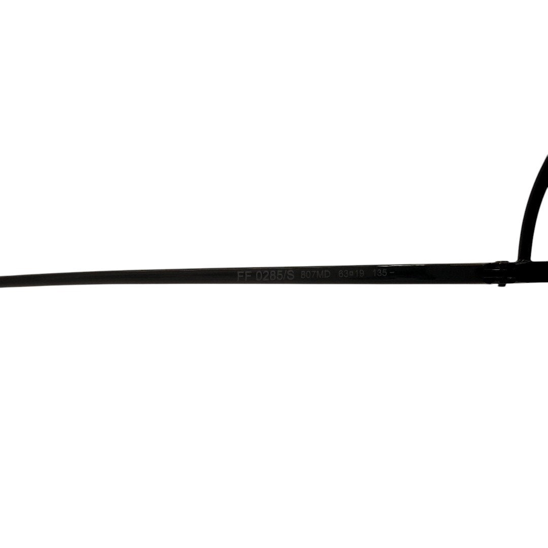 Fendi Round Logo Black Metal Designer FF 0285/S Sunglasses Gray Lenses Women's
