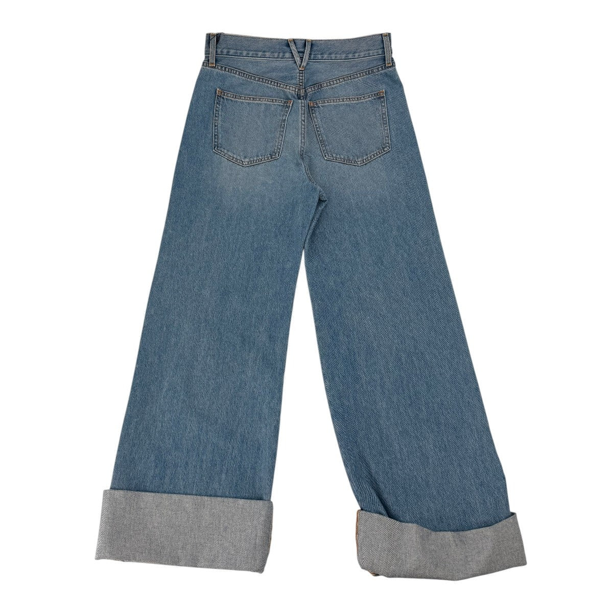 Veronica Beard Taylor High Rise Wide Leg Cuffed Jeans Bright Nova