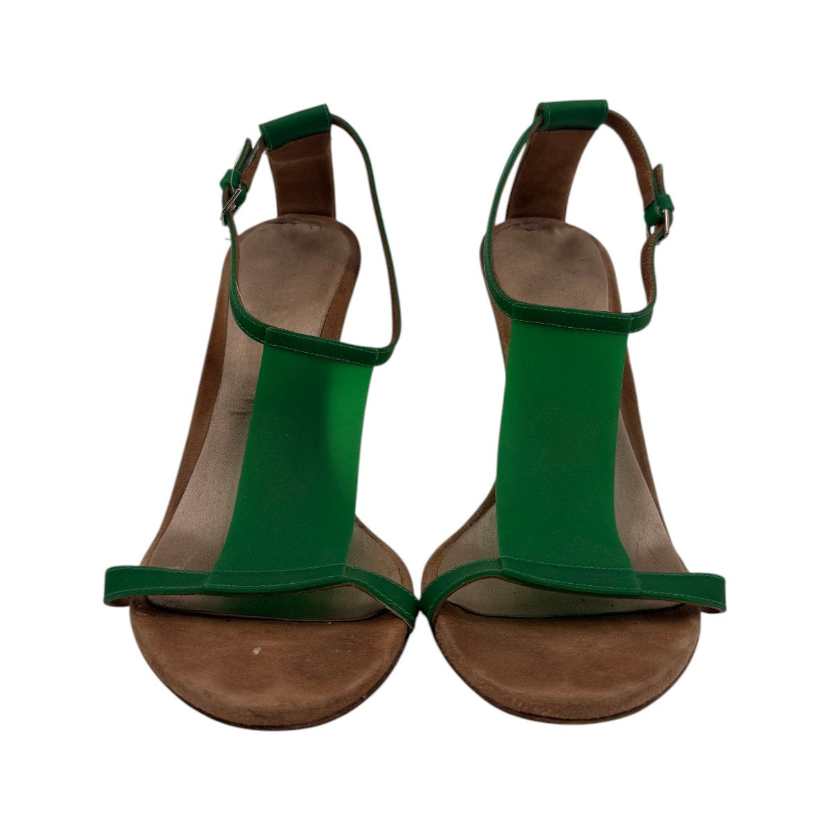 Burberry Leather Vinyl Prorsum Taylor T-Strap Sandals