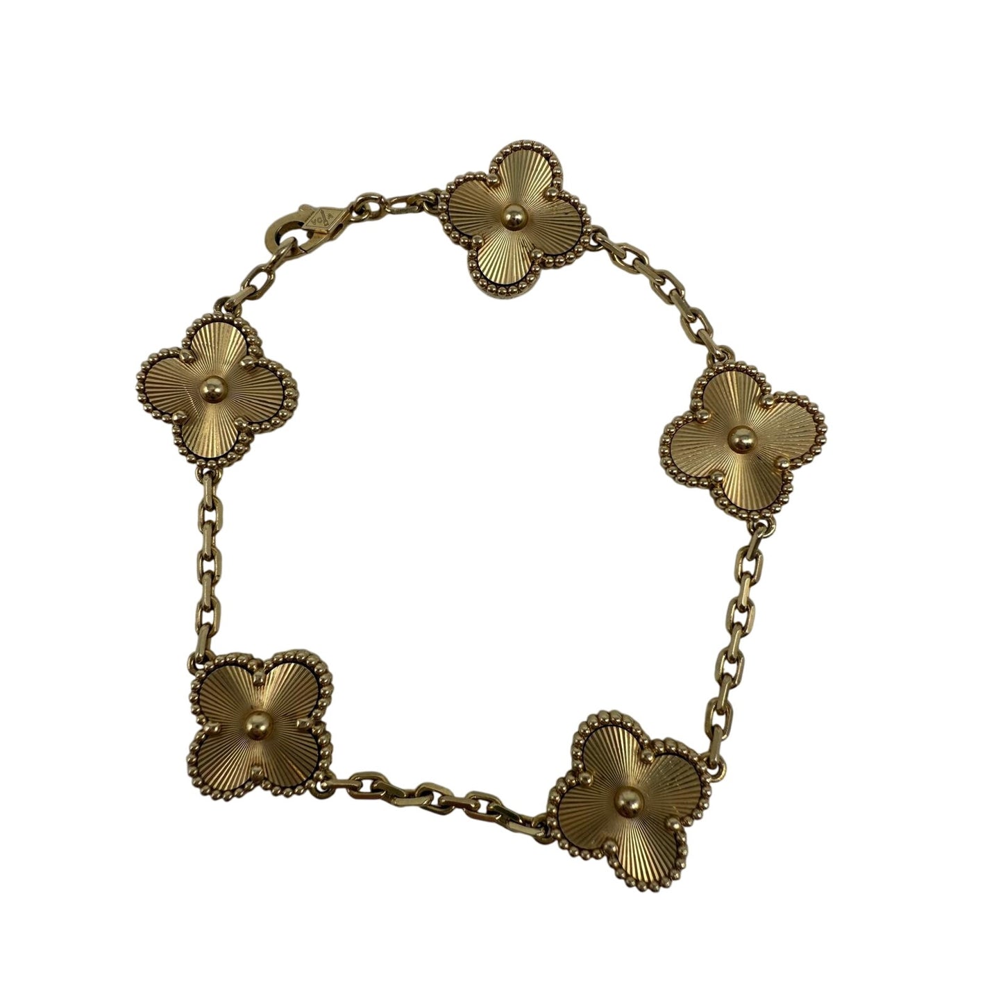Van Cleef & Arpels 18K Vintage Alhambra 5 Motif Bracelet