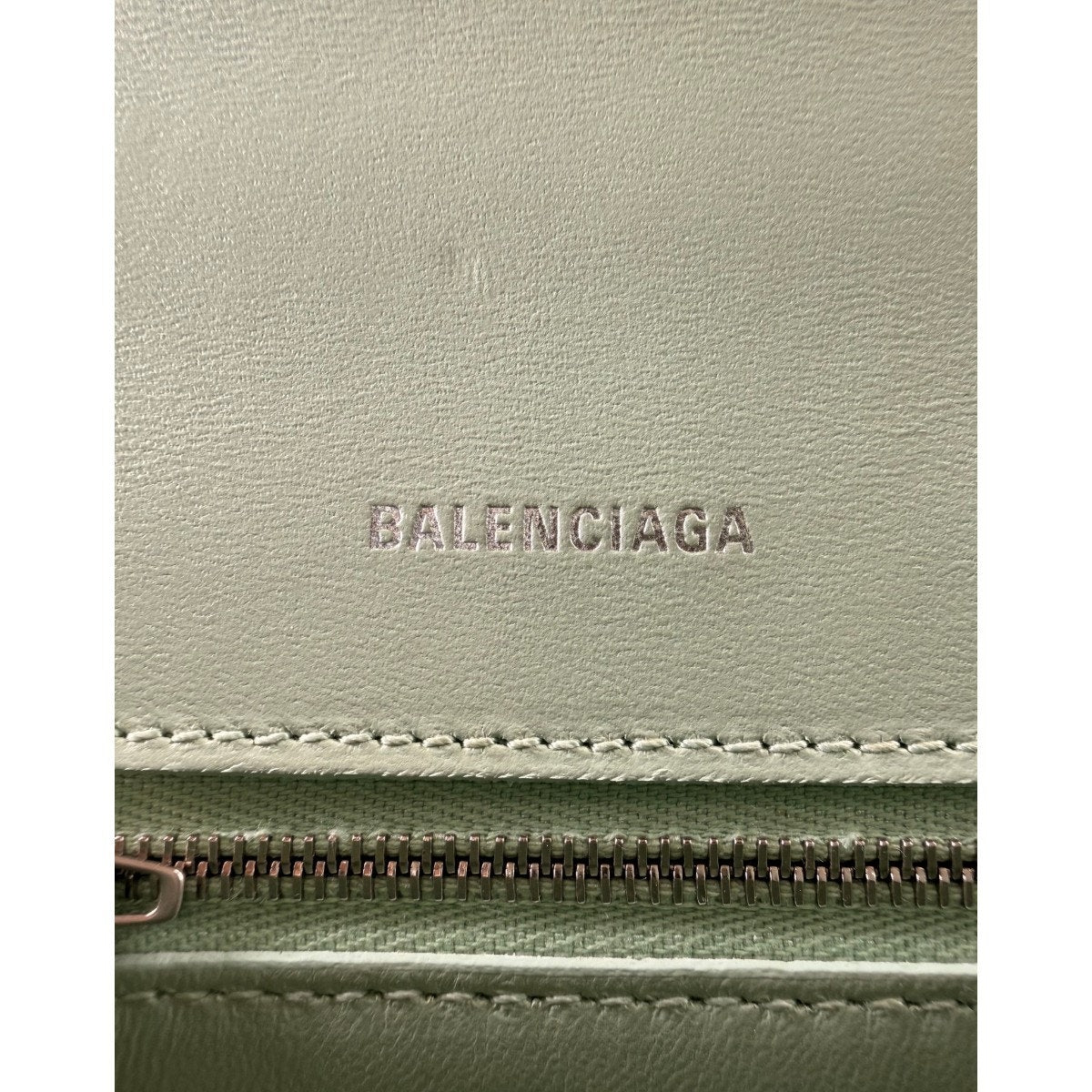 Balenciaga Hourglass Smooth Leather Top Handle Bag Mint Green Women's One Size