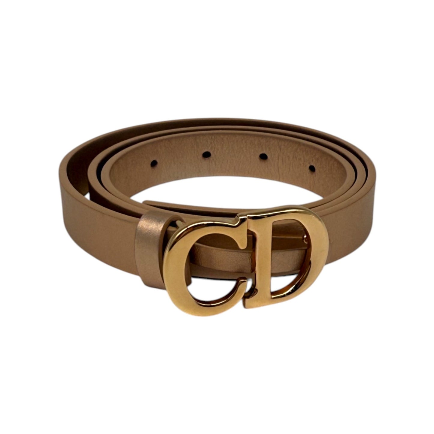 Christian Dior Leather CD Buckle Saddle Belt