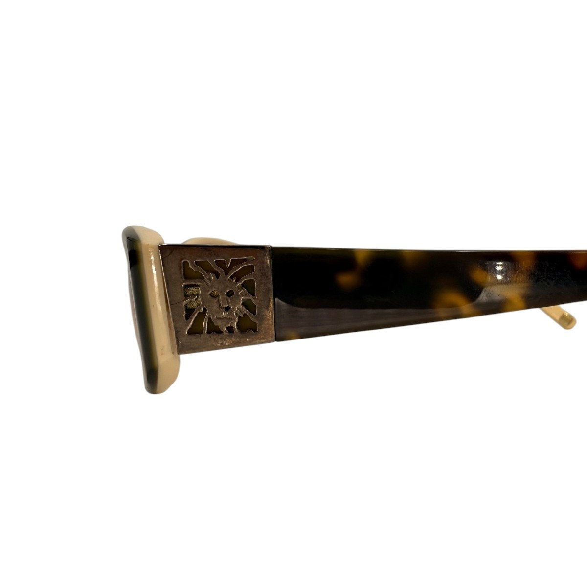 Versace Vintage Tortoiseshell Rectangle Sunglasses Black Brown Medusa Women's OS