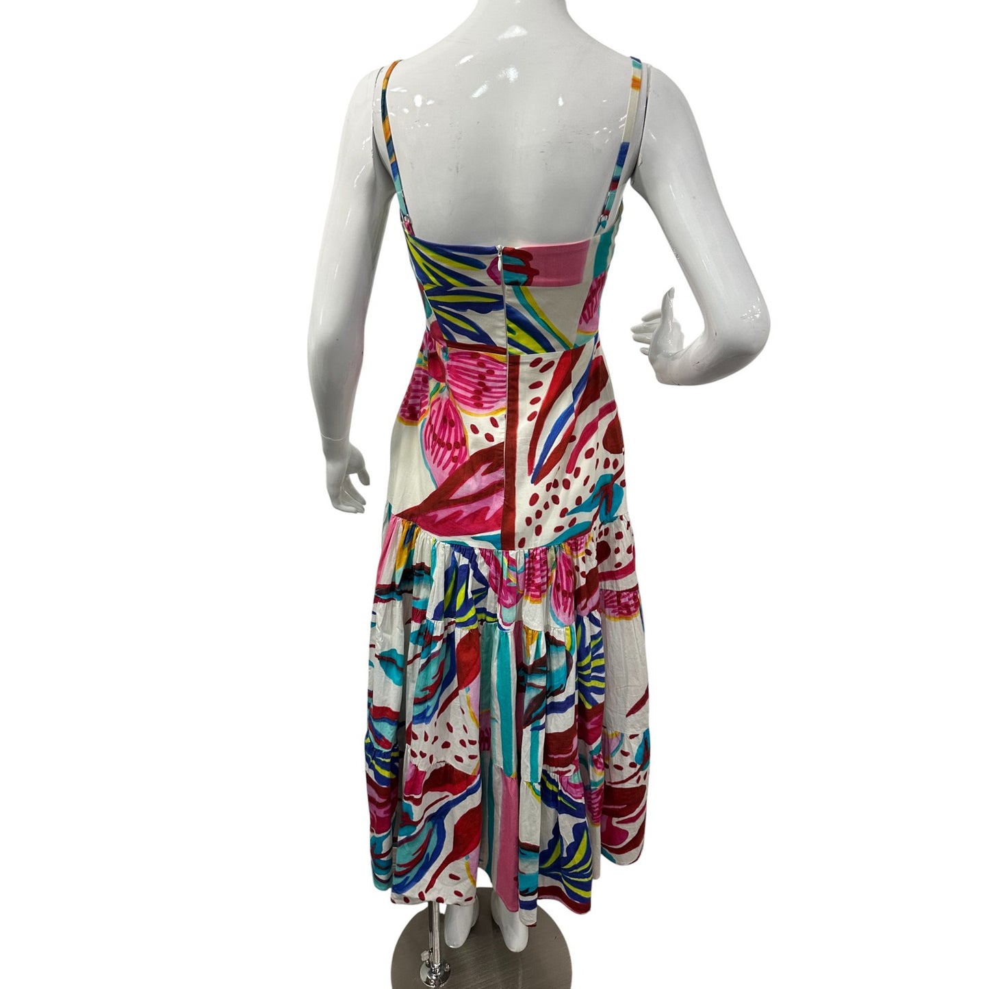 PatBO Floral V-Neck Sleeveless Tiered Maxi Dress Multicolor Women's Size US 6