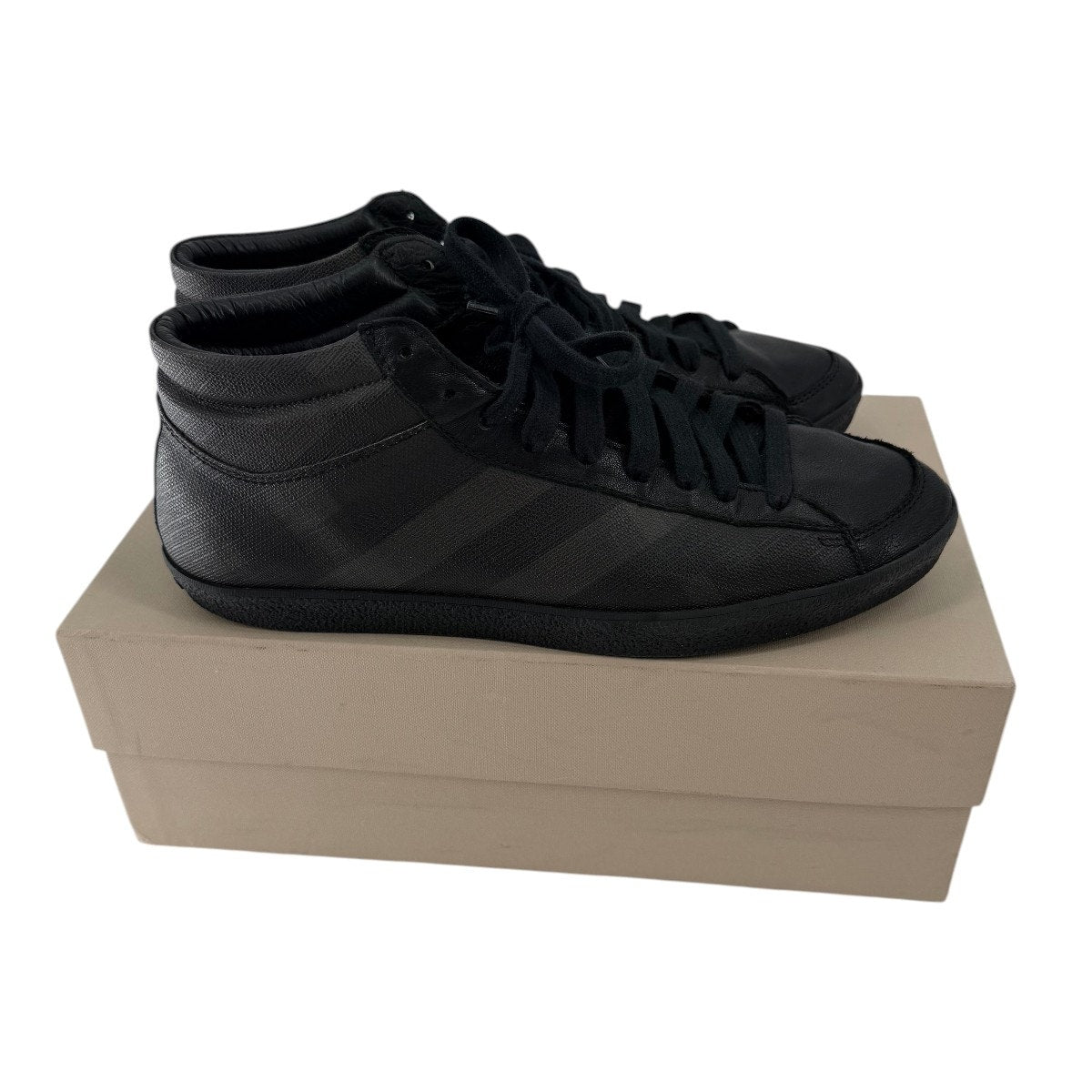 Burberry Smoked Check Milton High Top Sneakers Smoked