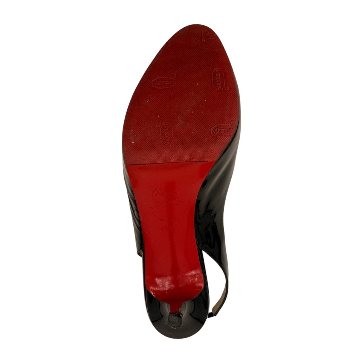Christian Louboutin Patent Leather Peep Toe Slingback Pumps B