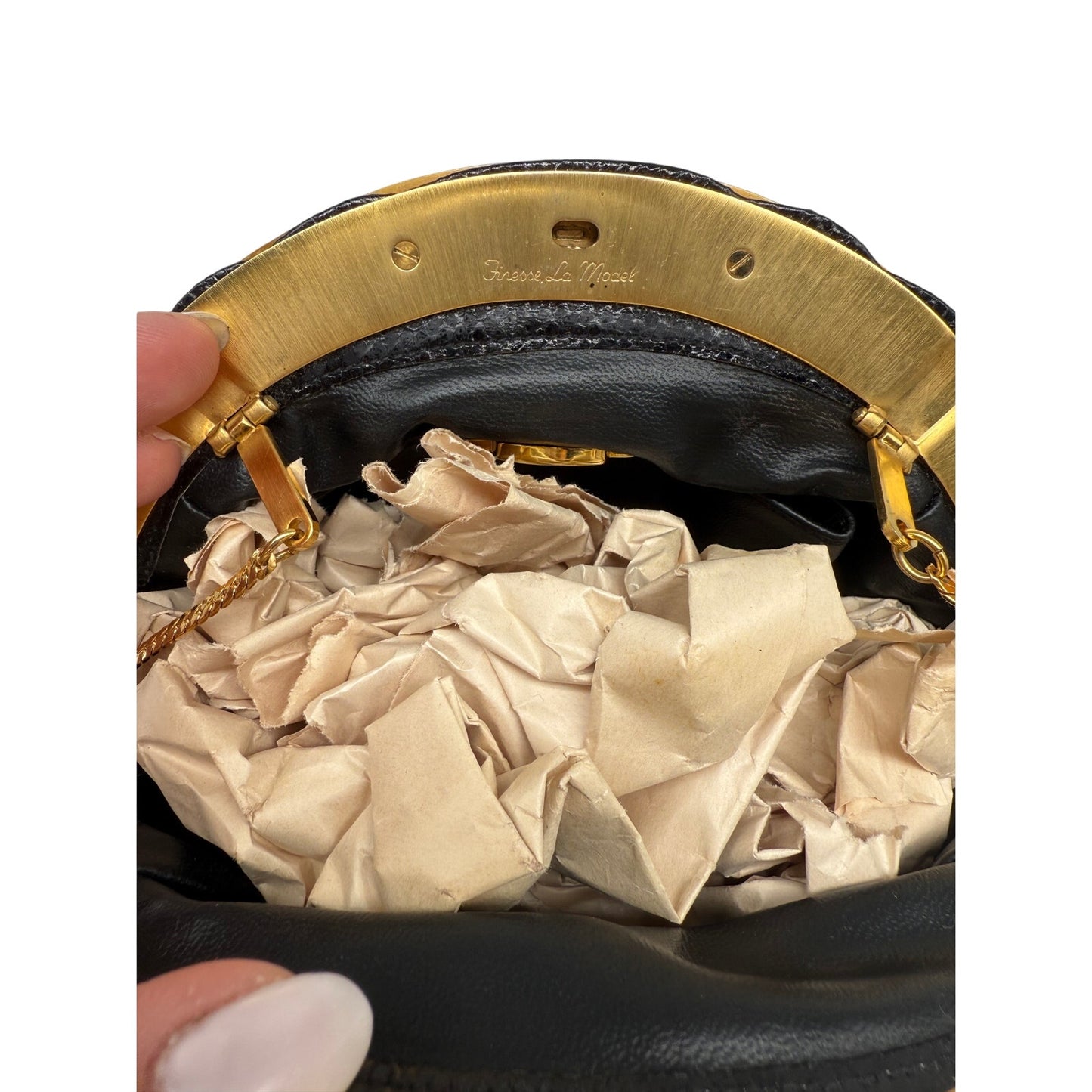 Finesse La Model Lizard Leather Convertible Clutch/Shoulder Bag