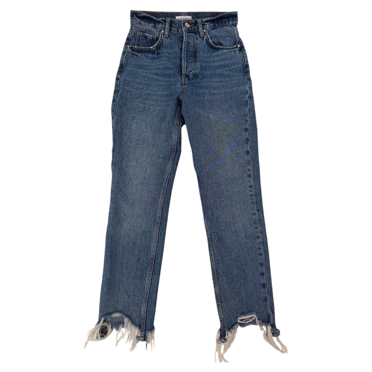 Anine Bing Sonya Distressed Straight Leg Jeans