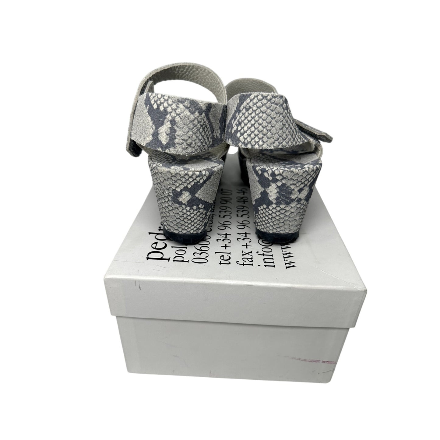 Pedro Garcia Leather Python Print Platform Wedge Sandals