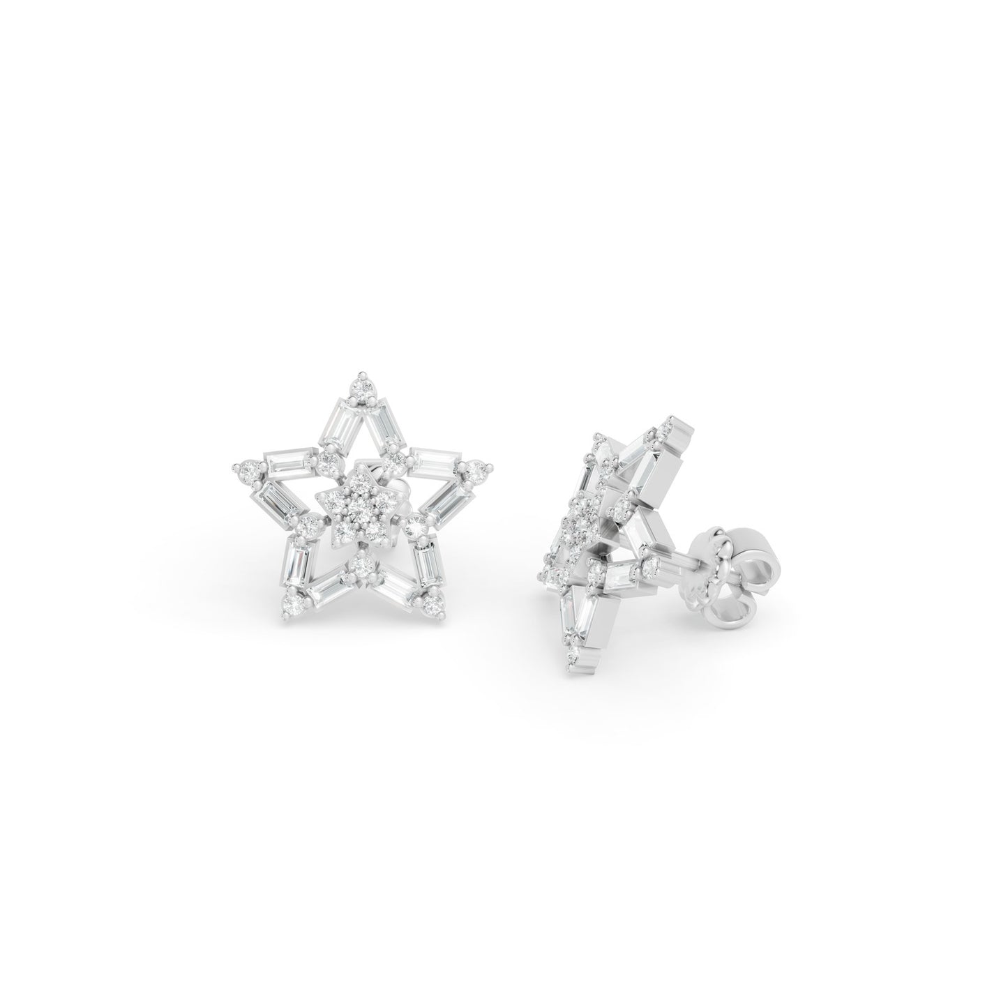 0.66 CTW 14K White Gold Diamond Star Sud Earrings