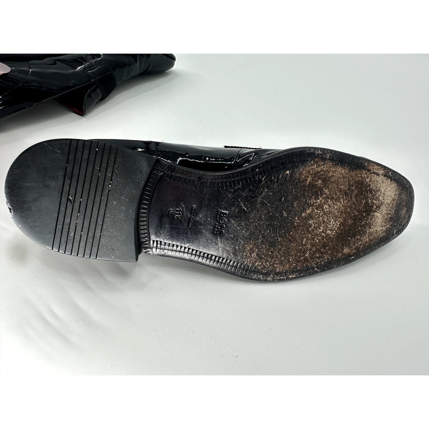 Hugo Boss Mellion Patent Leather Loafers Black Men's US 11.5