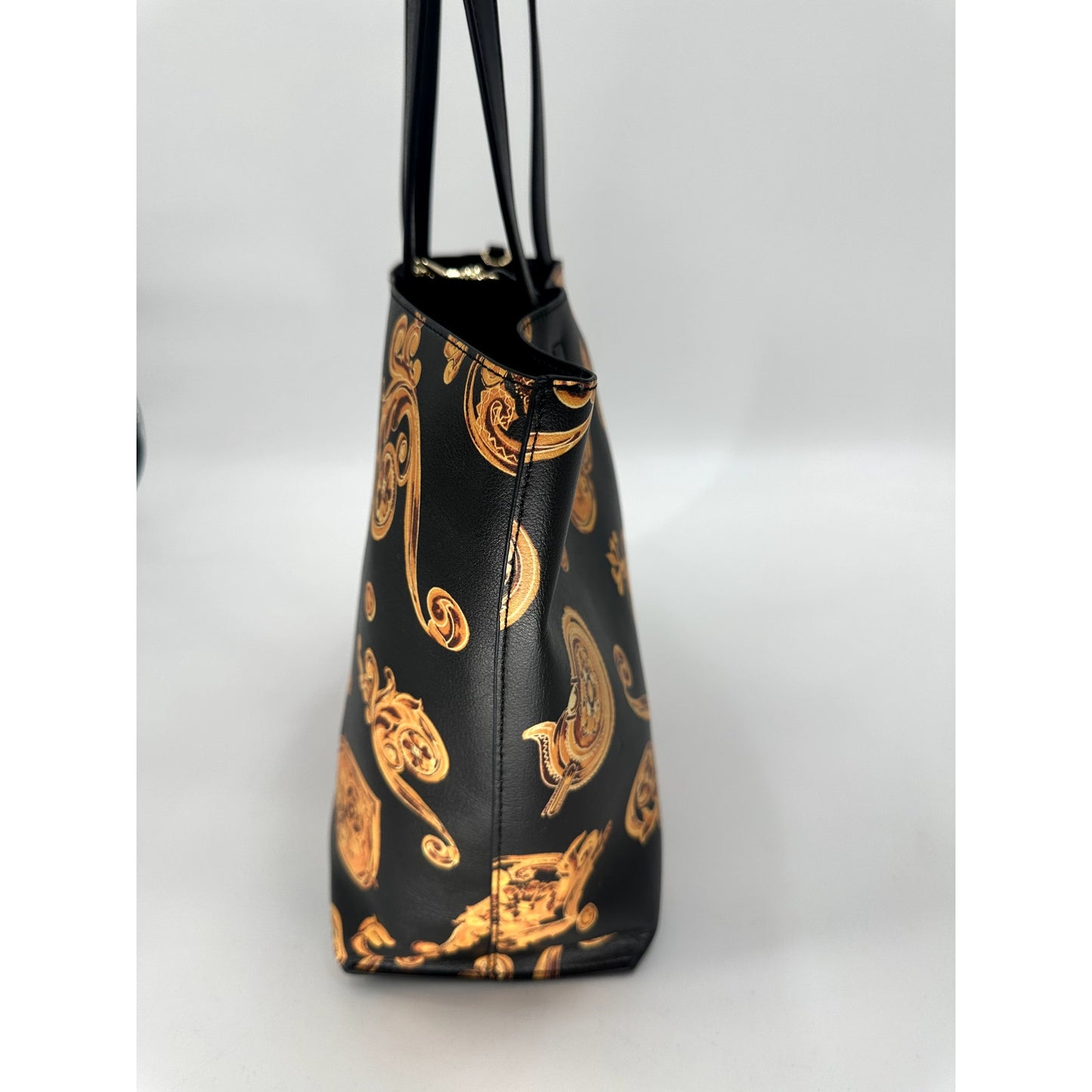 Versace Jeans Couture Faux Leather Graphic Print Reversible Tote Bag