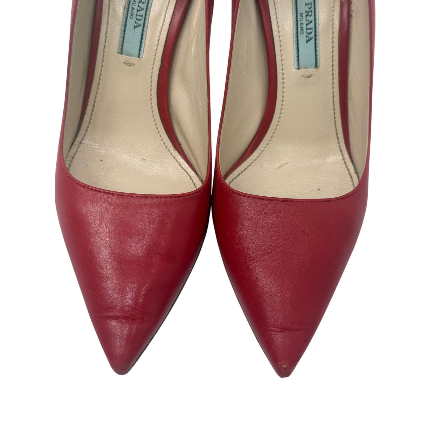Prada Leather Pointed Toe Pumps Heels