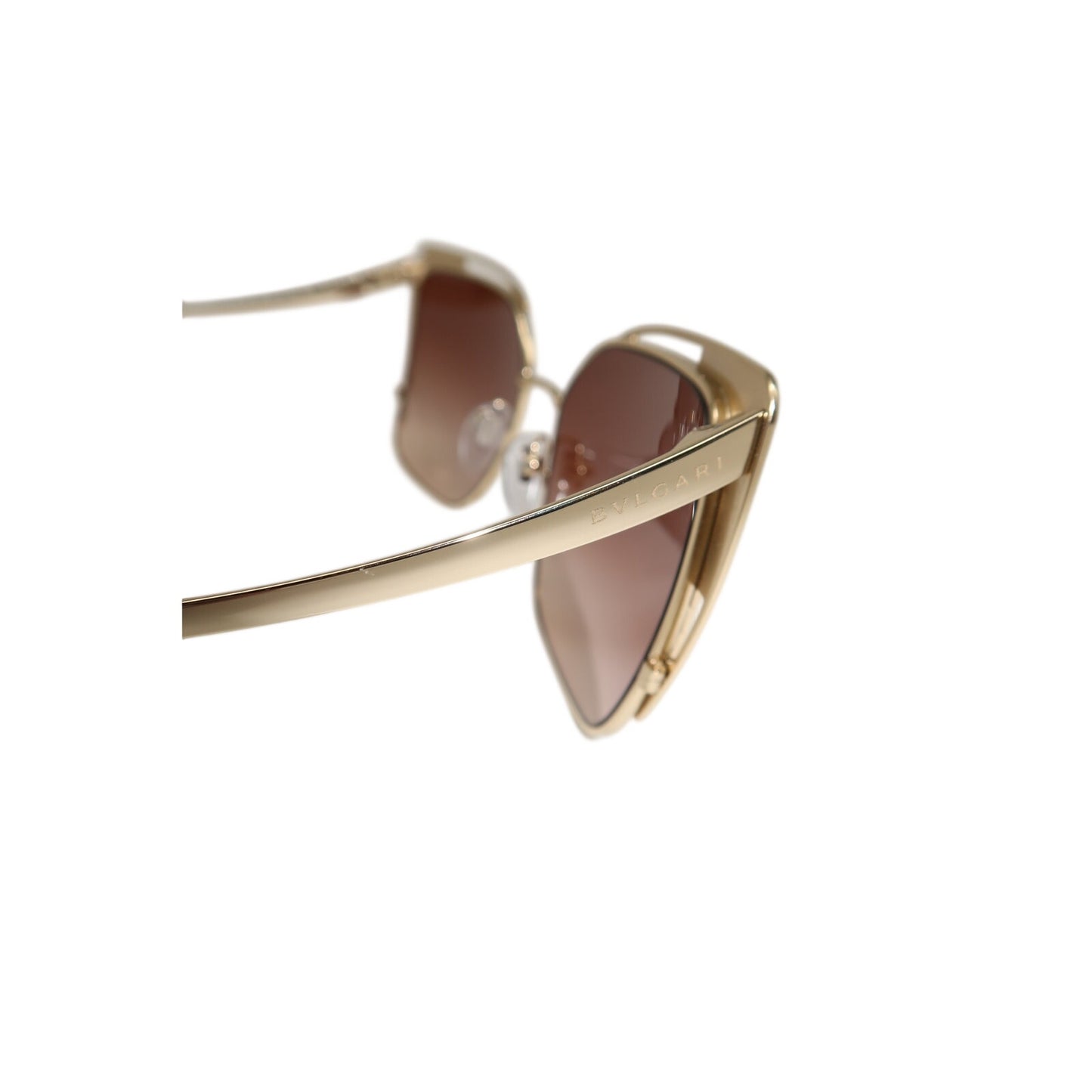 BVLGARI Oversized D-frame Metal Sunglasses Pale Gold Brown Gradient