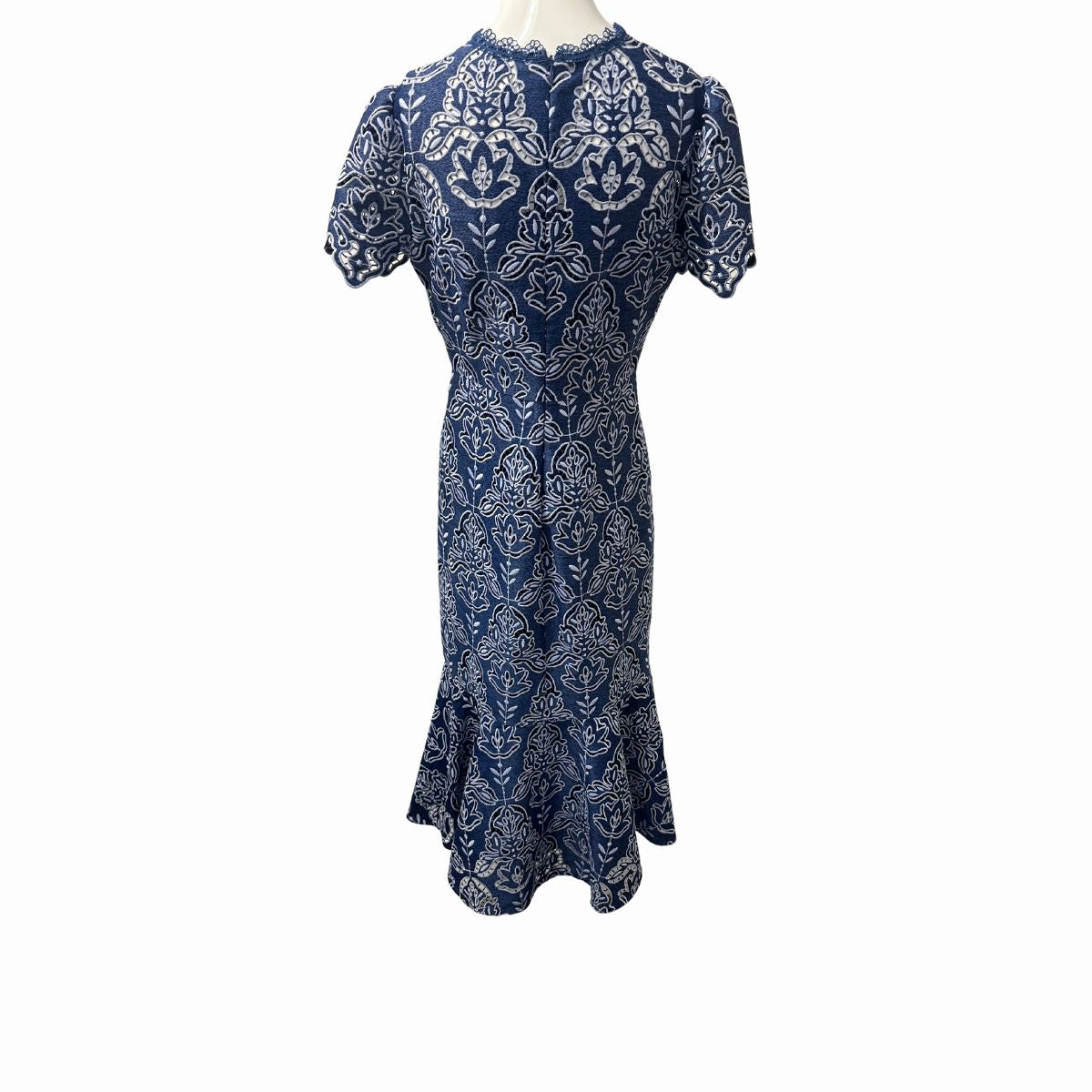 NWT Shoshanna Darcy Two-Tone Lace Denim Mermaid Midi Dress Women’s