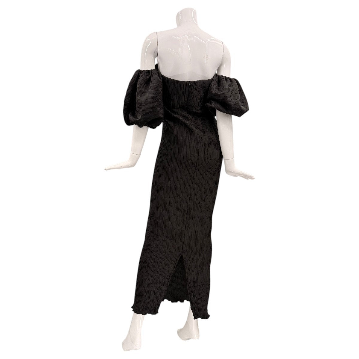 L'Idee Du Cap Off-The-Shoulder Puff-Sleeve Pleated Midi Dress