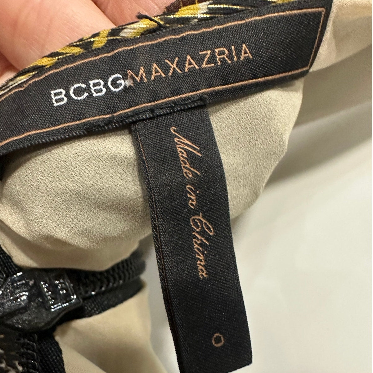 BCBGMAXAZRIA Silk Blend Printed Rhinestone Accent Halter Maxi Dress Green Size 0