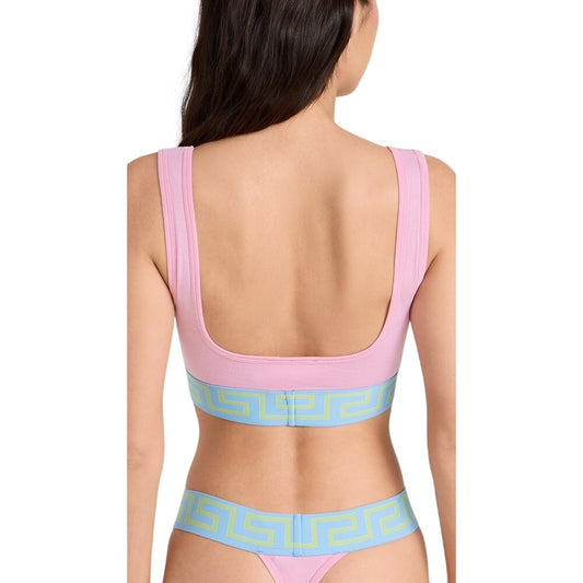Versace Greca Border Scoop Neck Sports Bra Top