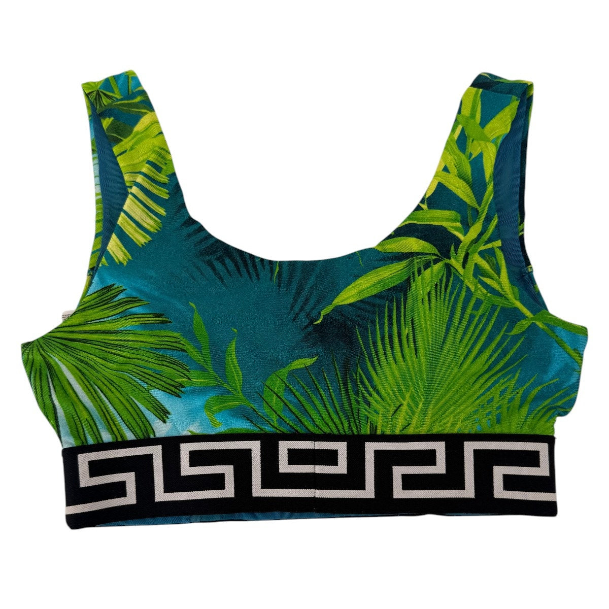 Versace Jungle Print Stretchy Pullover Sports Bra