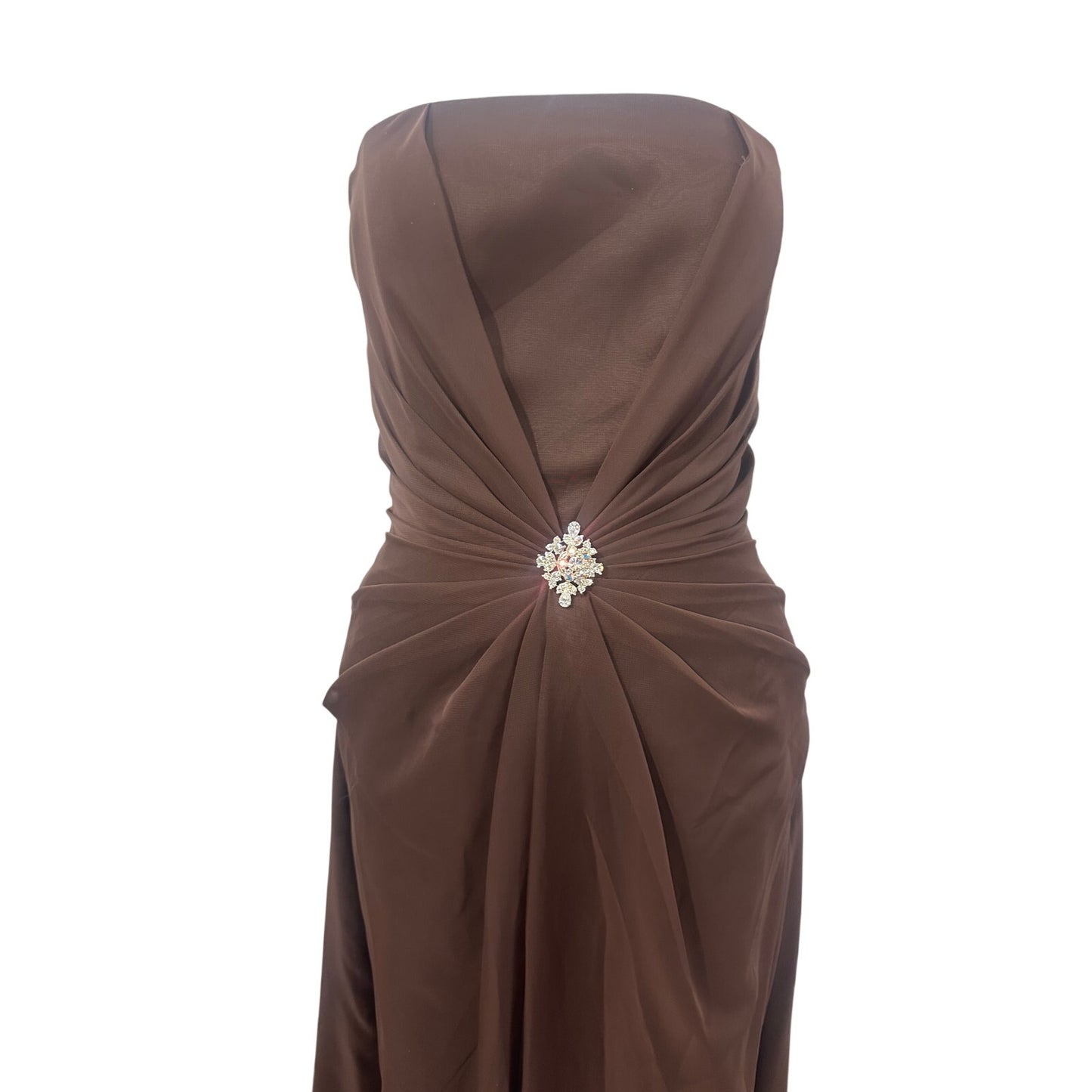 Bonny Strapless Ruched Chiffon Evening Gown