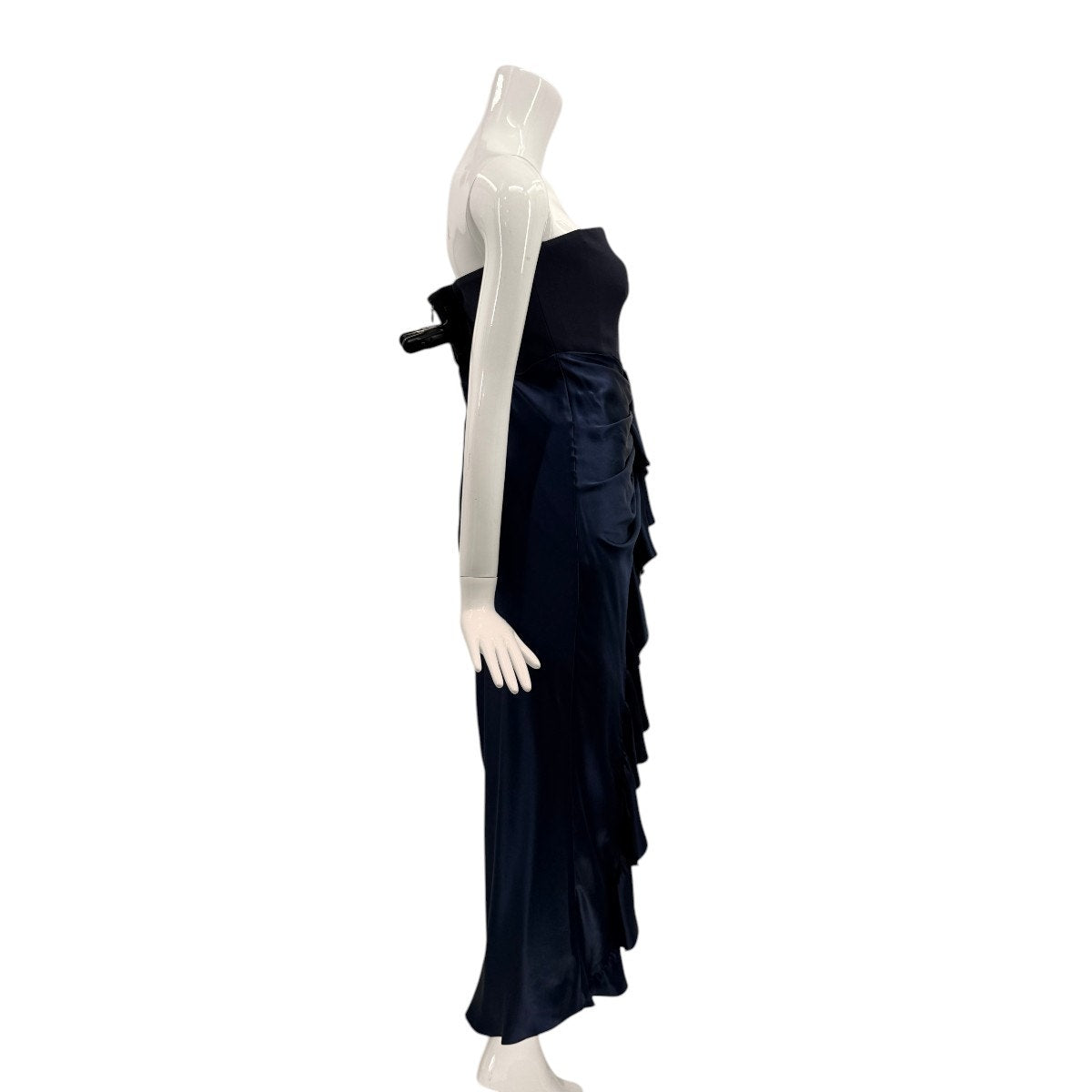 Cinq à Sept Silk Georgiana Strapless Draped-Skirt Midi Dress