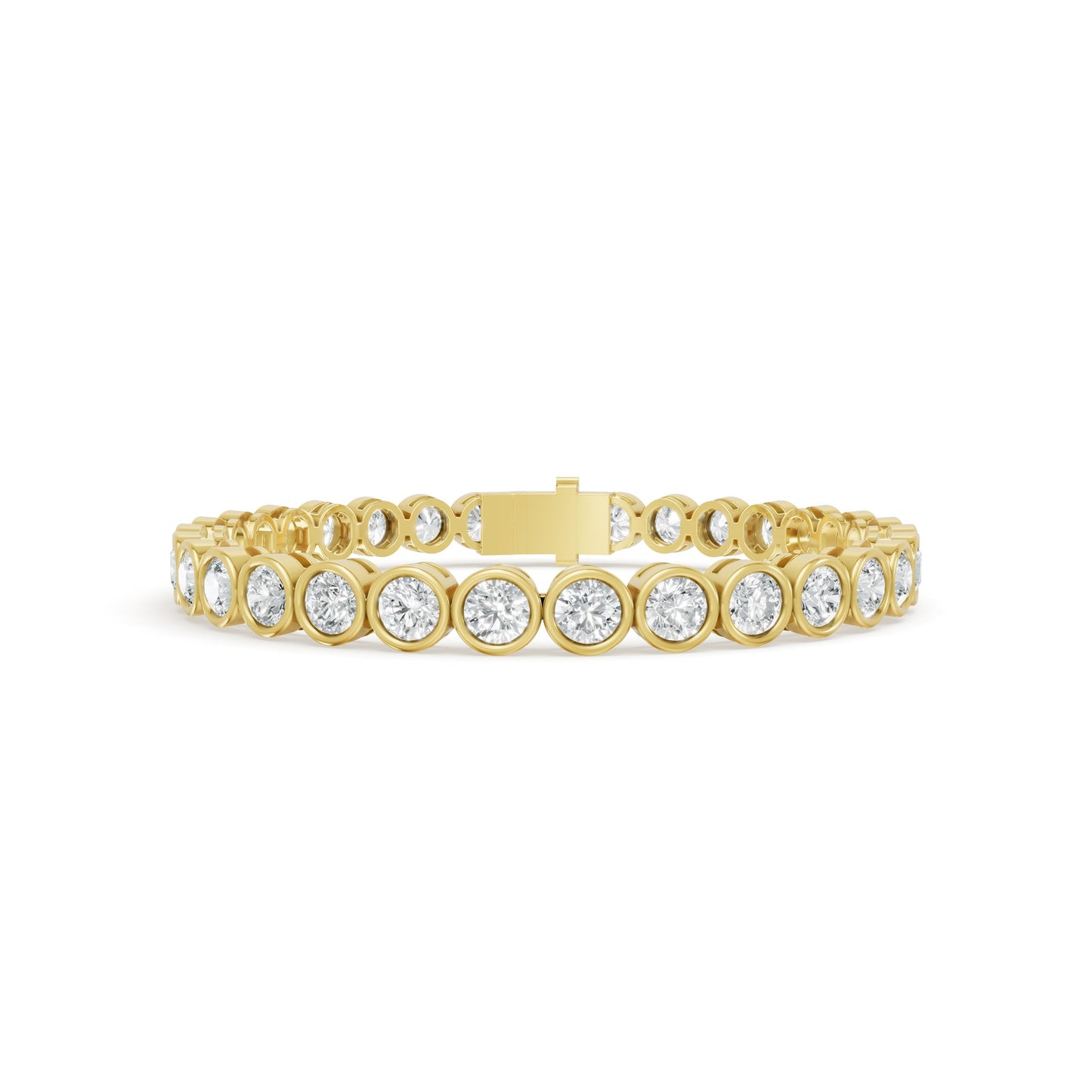 9.99 ctw Diamond Bezel 14K Yellow Gold Tennis Bracelet