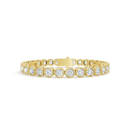 9.99 ctw Diamond Bezel 14K Yellow Gold Tennis Bracelet