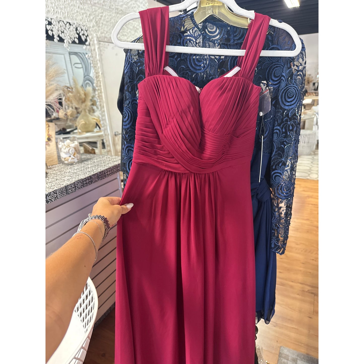 Nicole Miller Bridesmaid Bridal Formal Pleated Dress