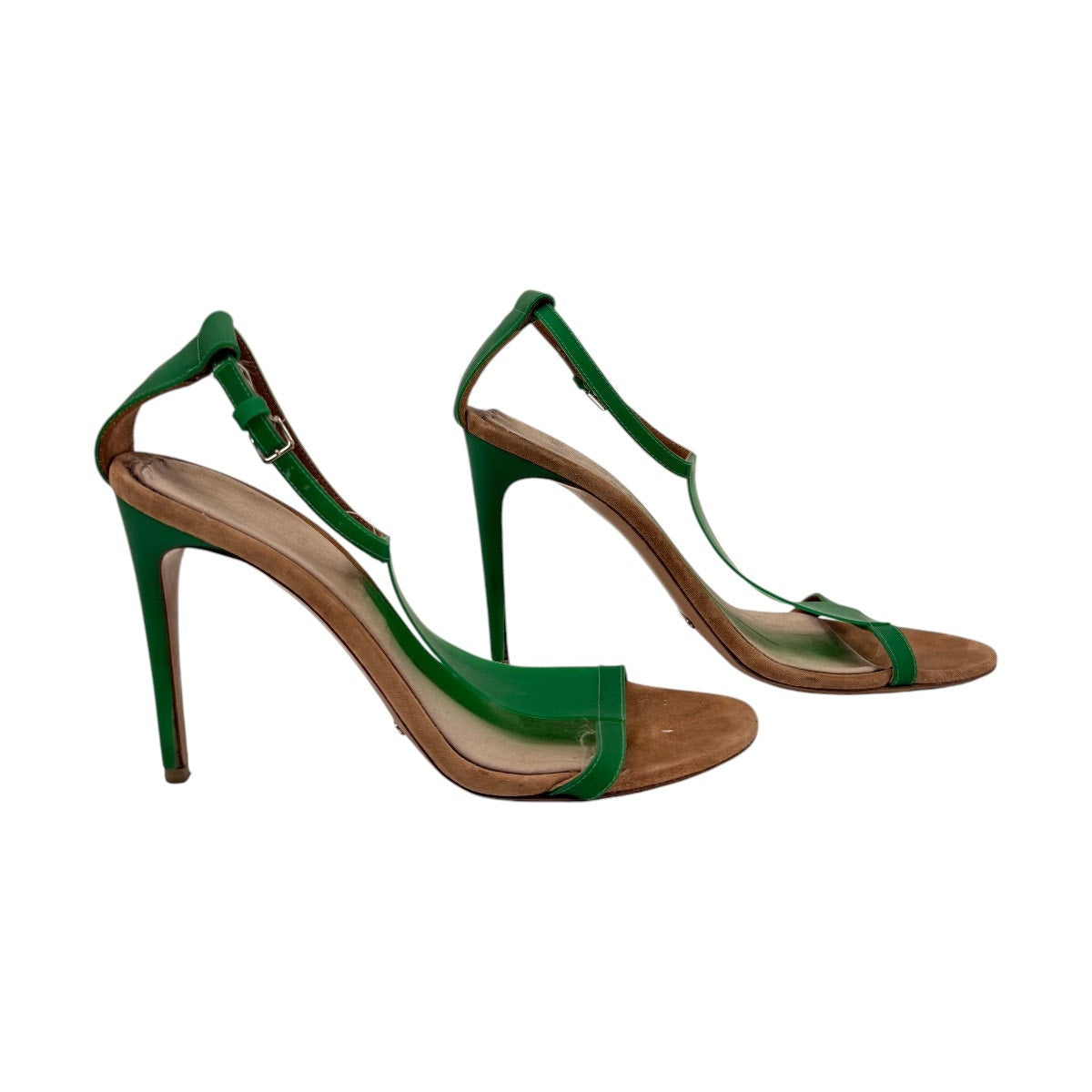Burberry Leather Vinyl Prorsum Taylor T-Strap Sandals