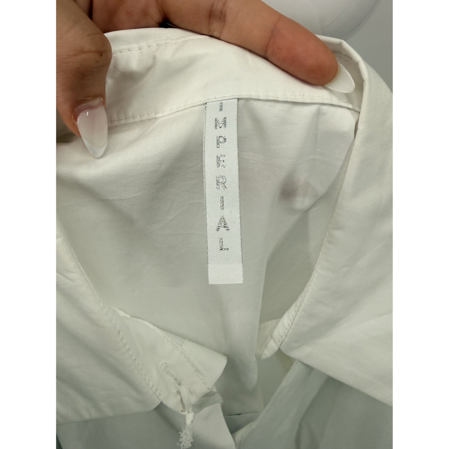 Imperial Afafiic Button Front Sleeveless Shirt Mini Dress White Size Medium
