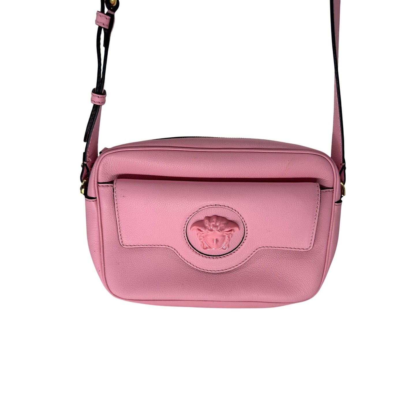 Versace Leather La Medusa Crossbody Camera Bag
