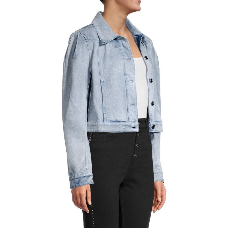 Iro Paris Wash Cotton Denim Orkney Puff-Sleeve Button-Front Jacket