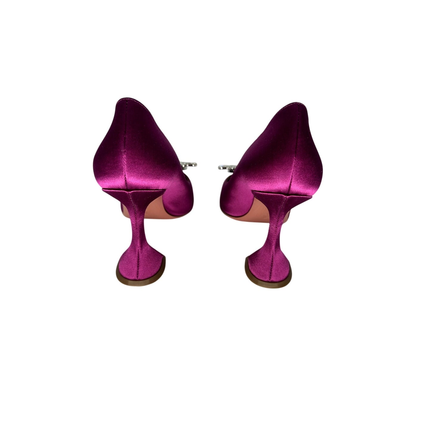 Amina Muaddi Satin Begum Crystal Pump Heels