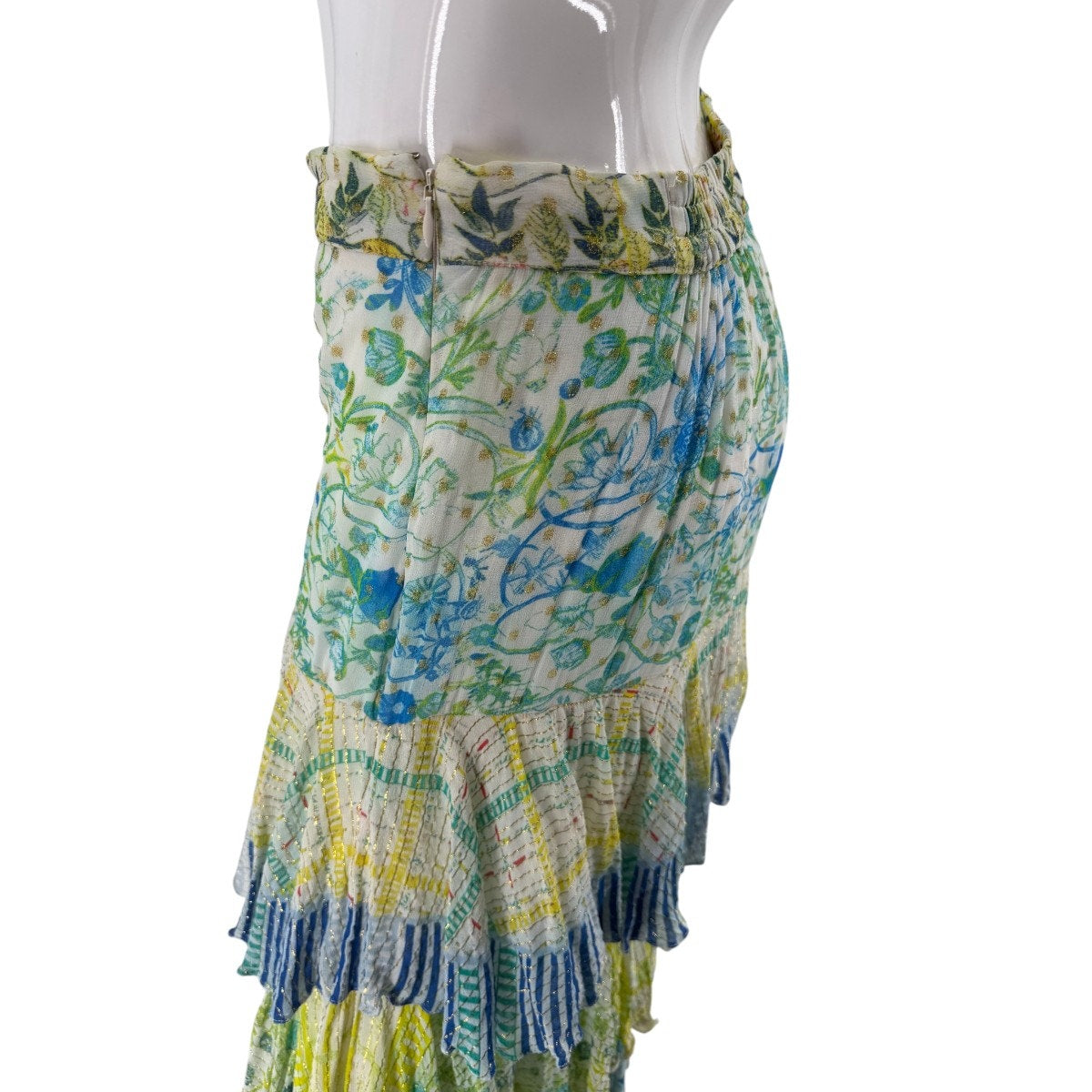 Hermant & Nandita Floral Print Ruffle Tiered Odyssey Midi Skirt