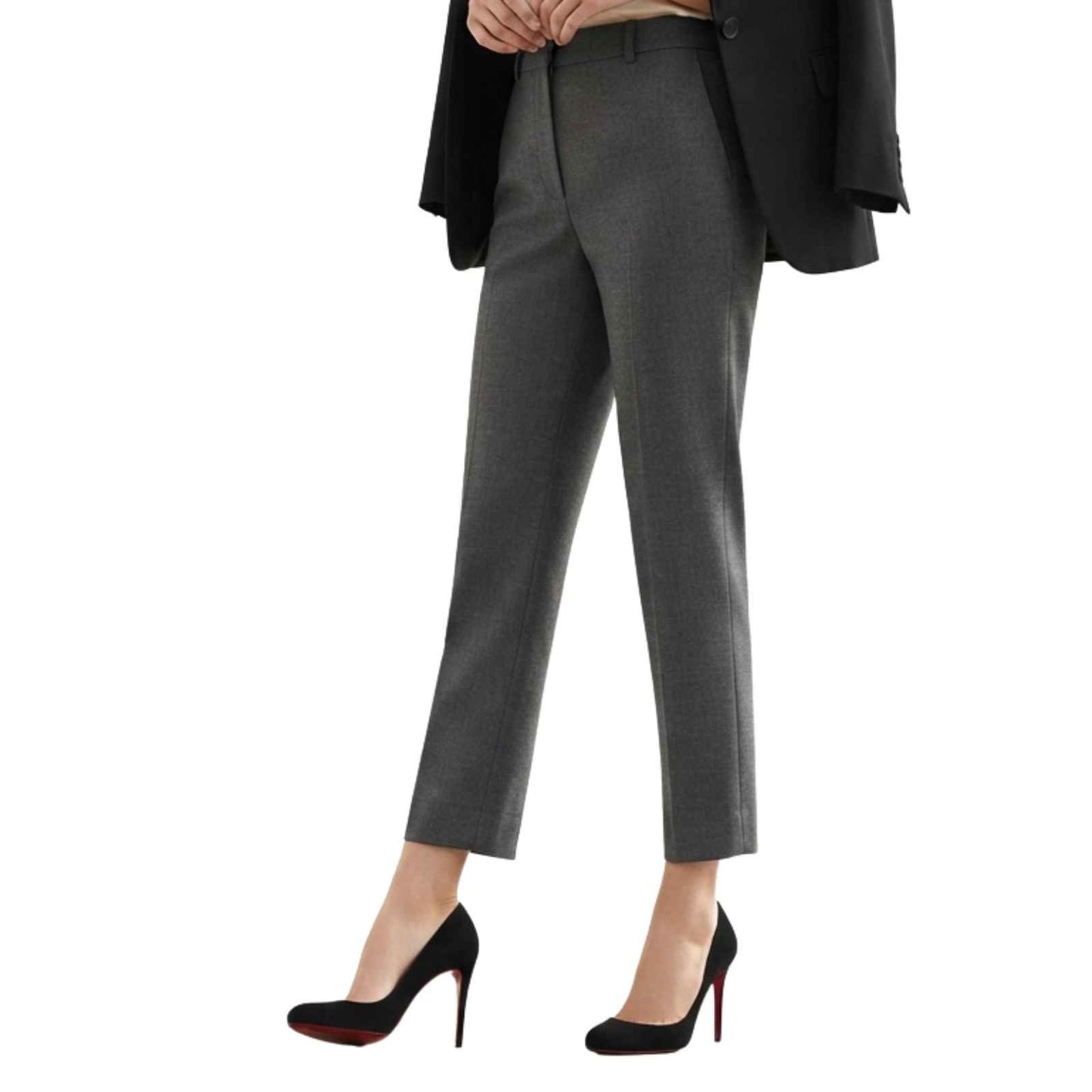 Christian Louboutin Black Suede Round Toe Slip On High Heel Pumps
