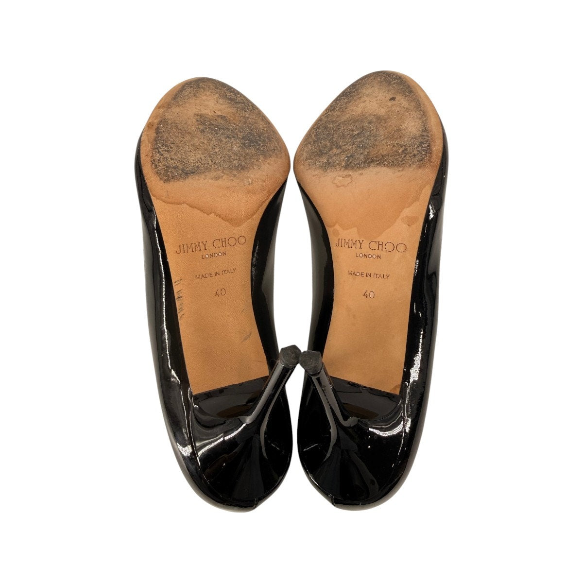 Jimmy Choo Patent Leather Evelyn Peep Toe Pumps Heels