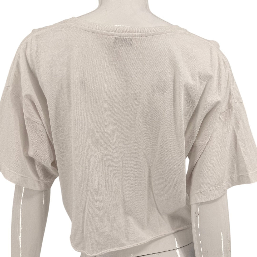 Saint Laurent White Young Romance Graphic Cropped T-Shirt Women's Size XS