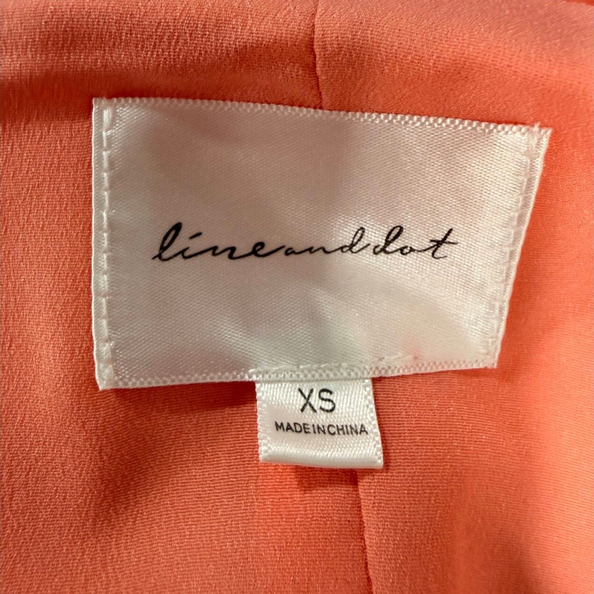 Line & Dot Kasia Button Accent Off Shoulder Mini Dress Coral Women's Size XS