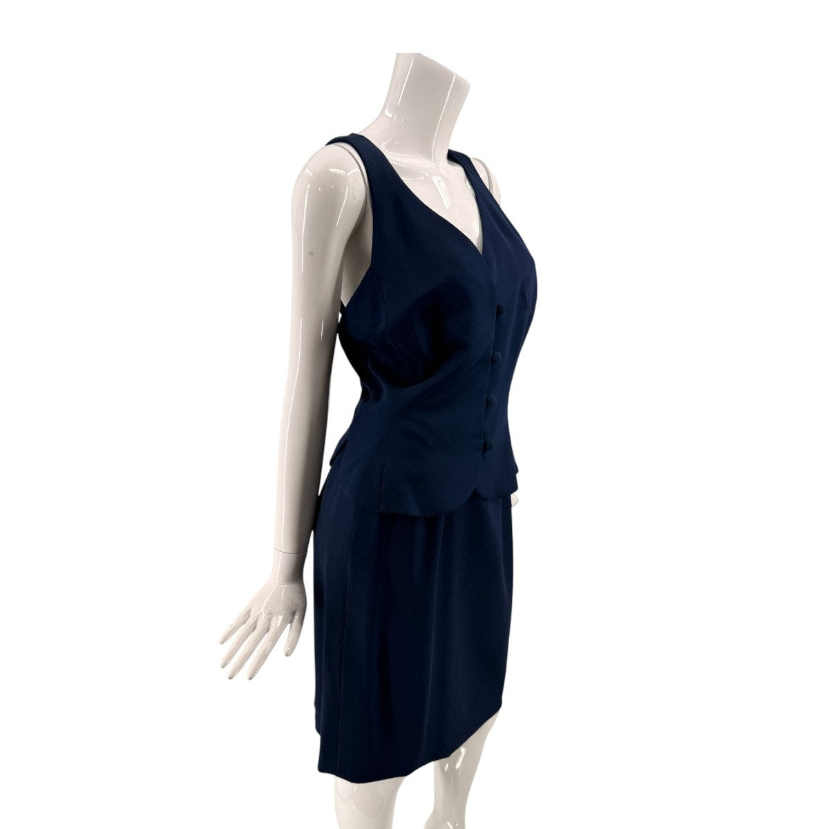 Carolina Herrera Silk Sleeveless Vest Pencil Skirt Set