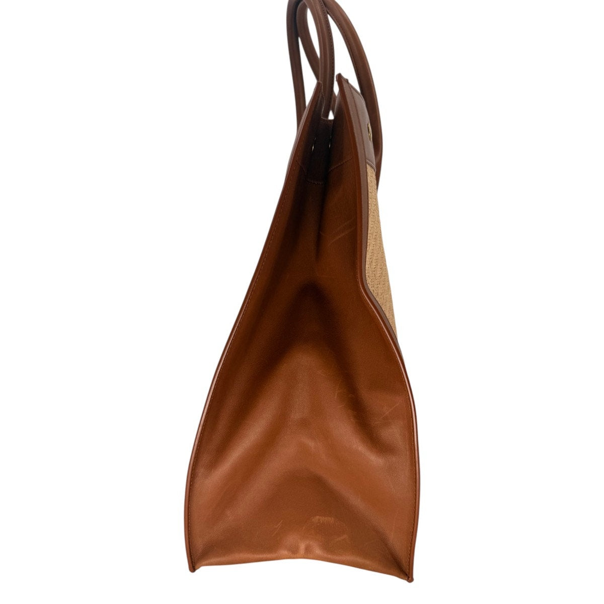 Saint Laurent Rive Gauche Raffia Leather Tote Bag