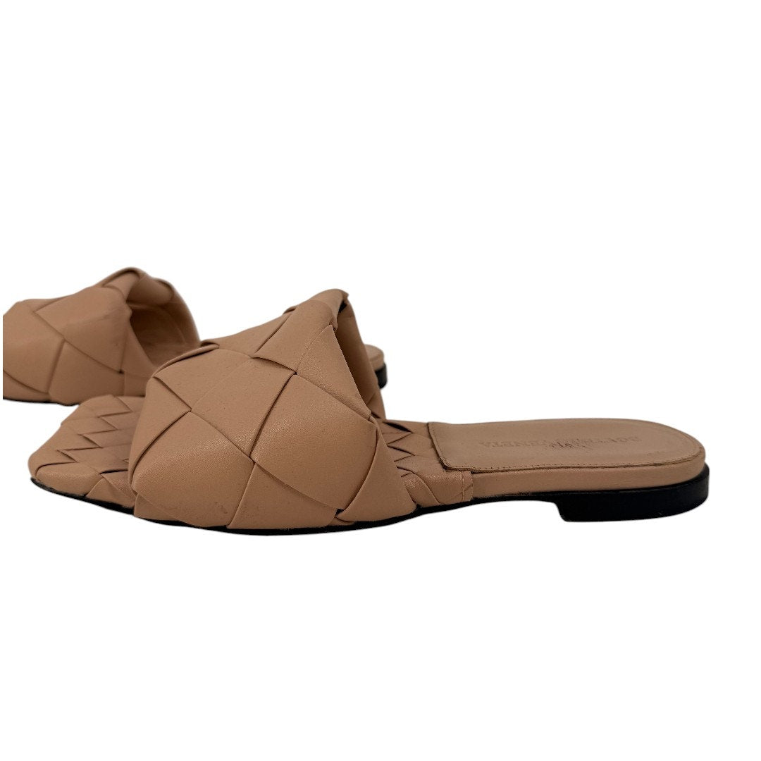 Bottega Veneta Lido Intrecciato Leather Flat Slide Sandals