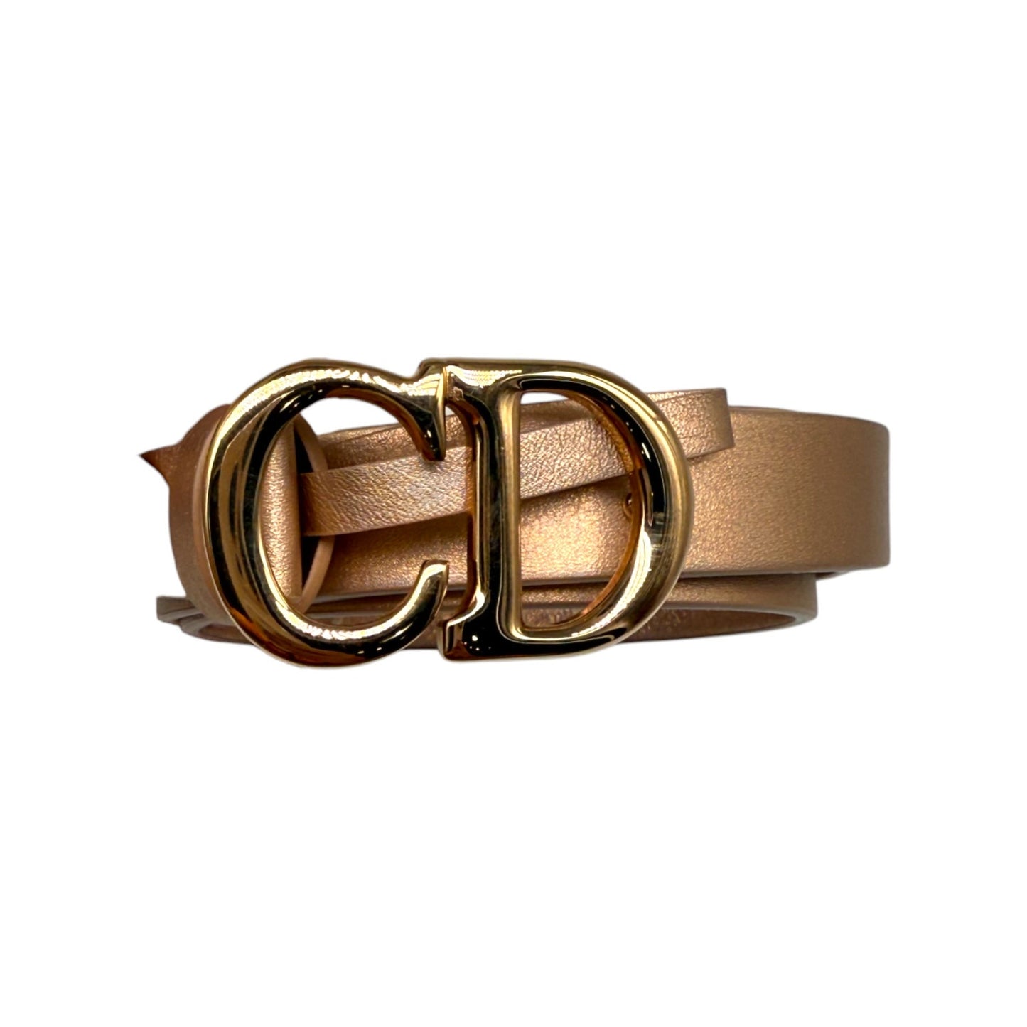 Christian Dior Leather CD Buckle Saddle Belt