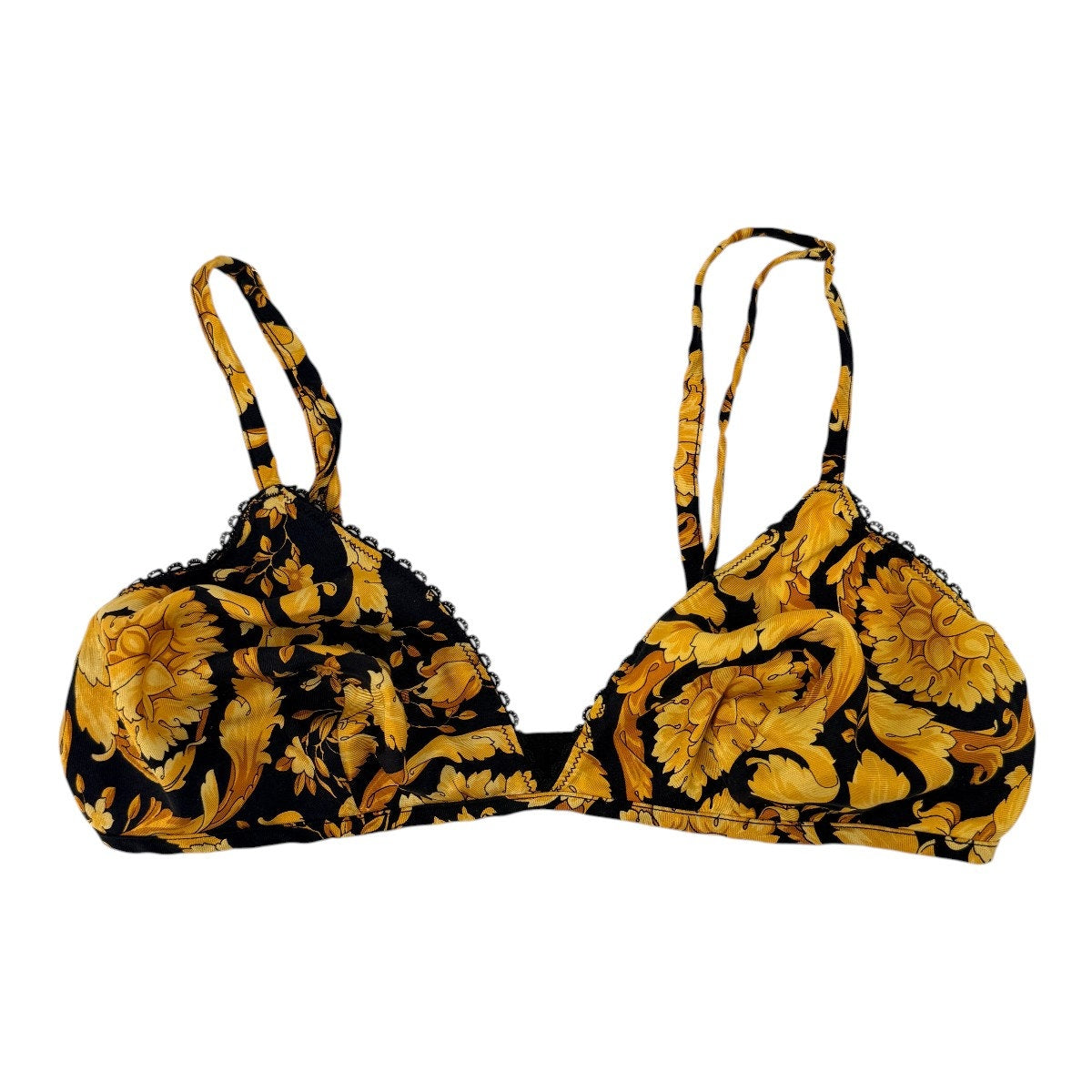 Versace Barocco Print Designer Triangle Bralette