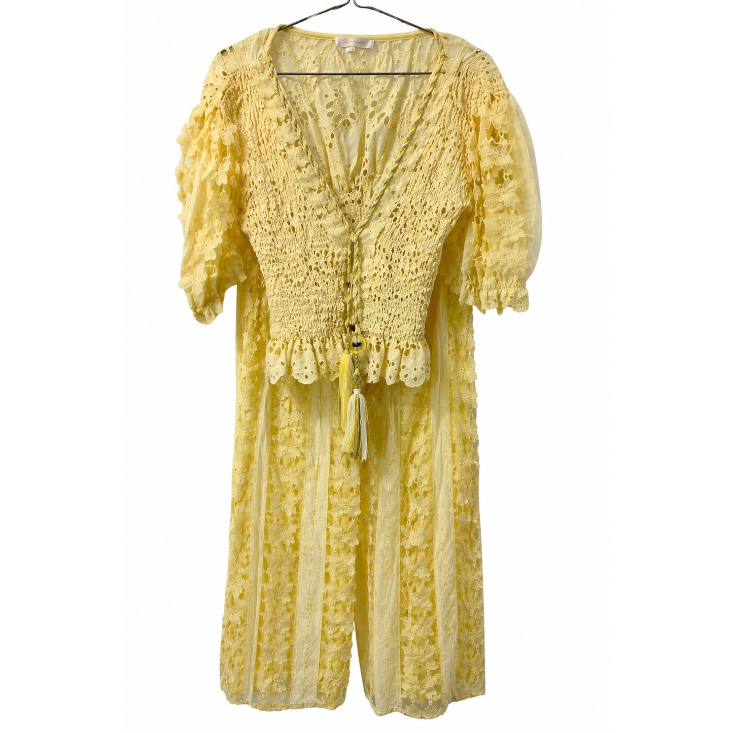 Laurie & Joe Broderie Anglaise Smocked Tassel 2 Piece Set Outfit