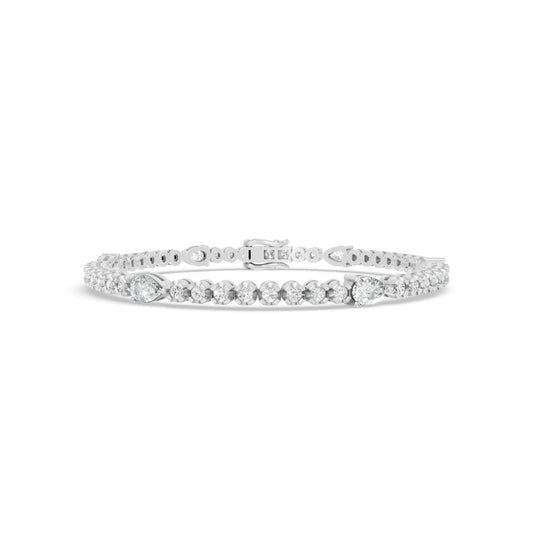 3.63 ctw Diamond Tennis by Yard 14K White Gold Tennis Bracelet