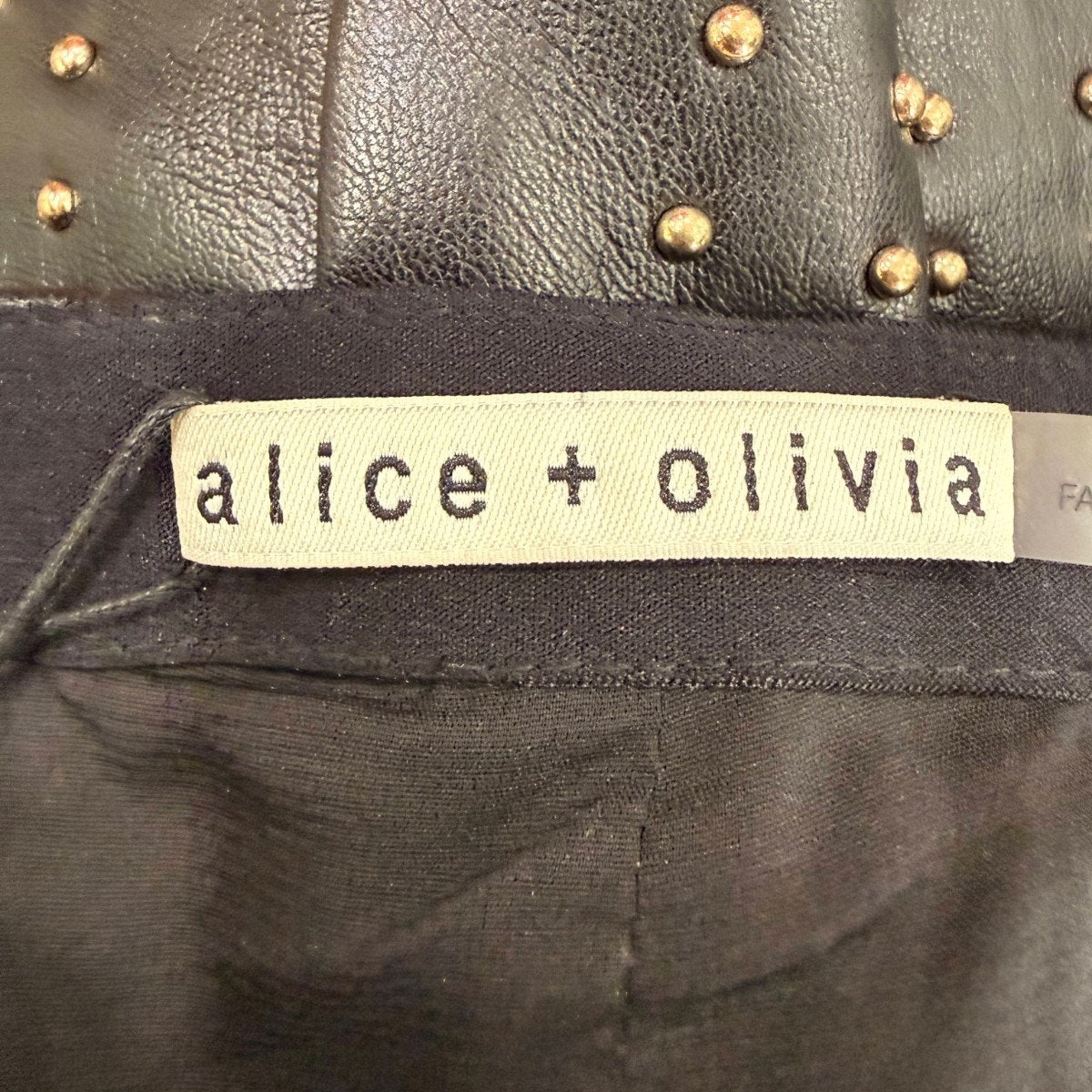 Alice + Olivia Faux Leather Studded Pleated Mini Skirt