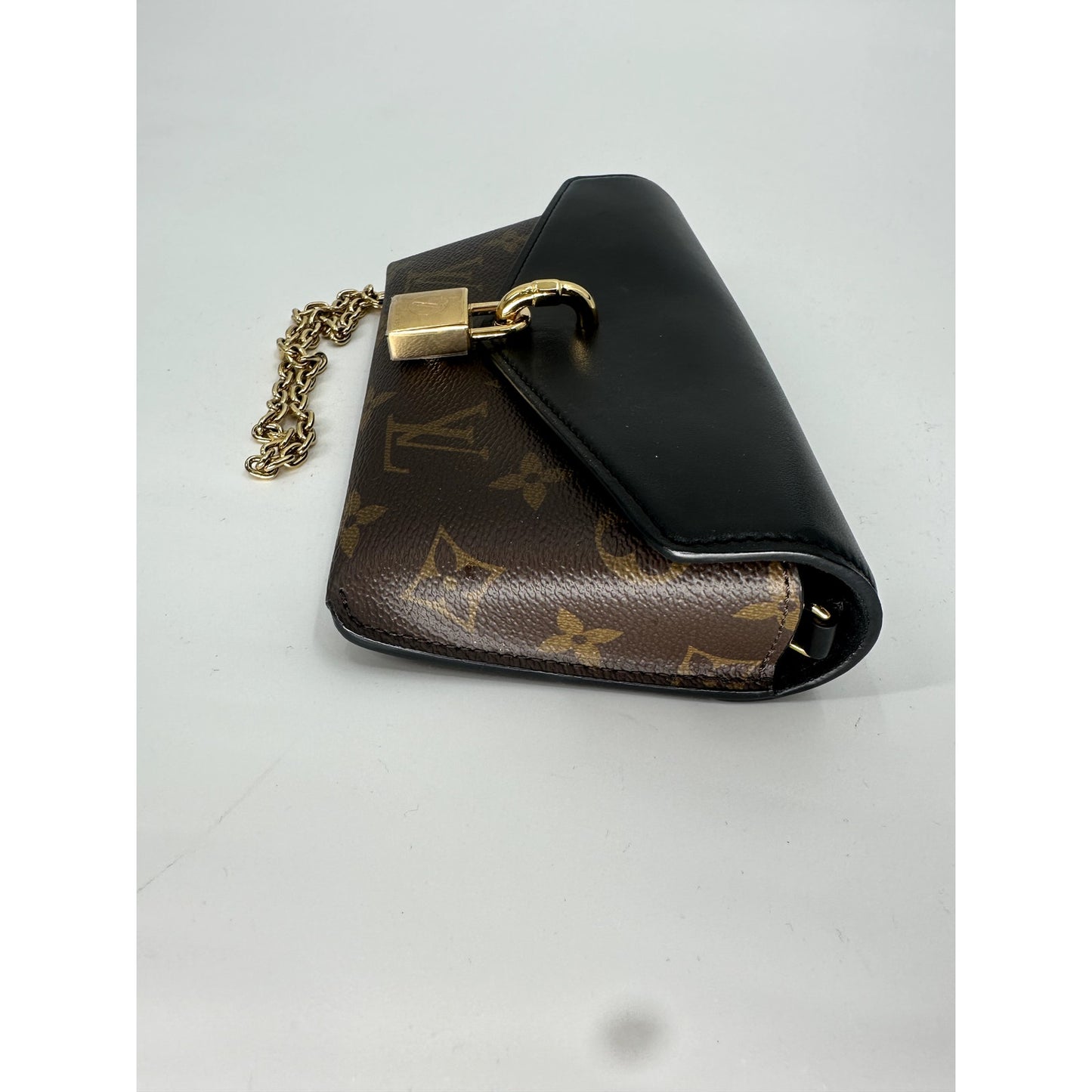 Louis Vuitton Leather Canvas Monogram Padlock On Strap Crossbody Bag