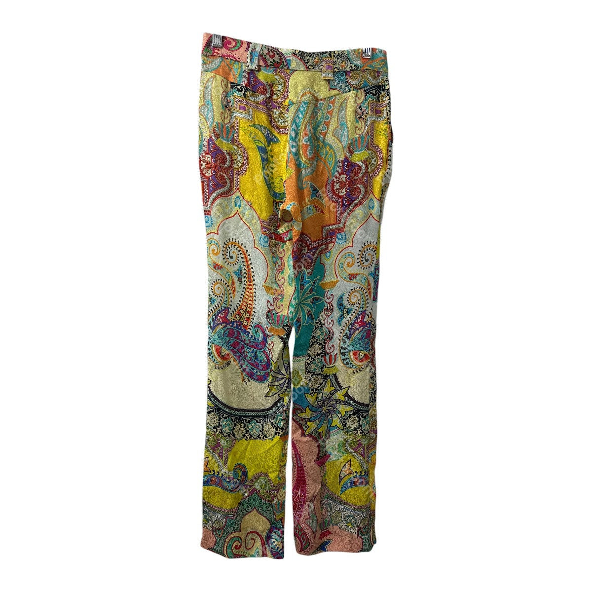 Adriana Iglesias Silk Paisley Print Straight Pants Multicolor Women's