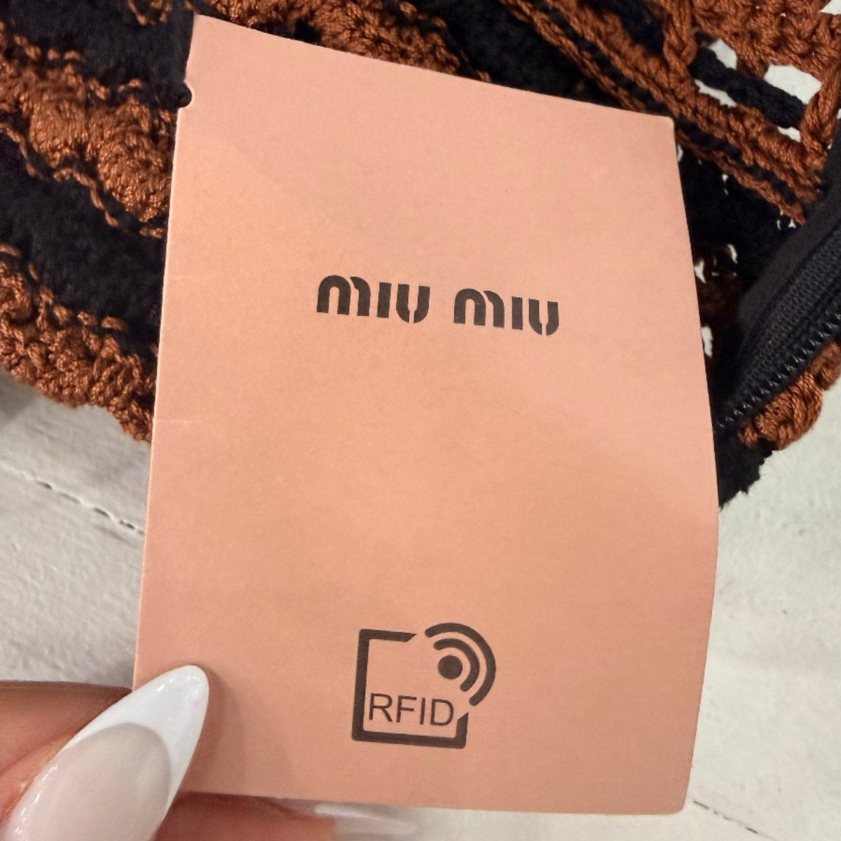 Miu Miu Cotton Floral Crochet V-Neck Mini Dress Brown Tabacco